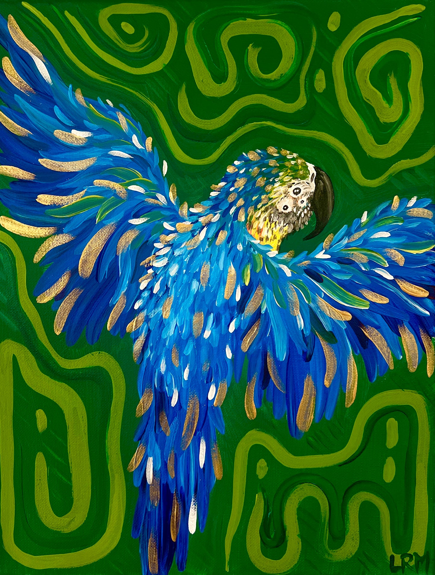 Golden BlueCaw - Print